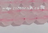 CRQ407 15.5 inches 8mm faceted nuggets matte rose quartz beads