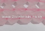 CRQ408 15.5 inches 10mm faceted nuggets matte rose quartz beads