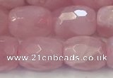 CRQ425 15.5 inches 10*15mm - 11*16mm faceted drum rose quartz beads