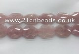 CRQ429 30*35mm - 35*45mm faceted octagonal rose quartz beads