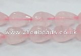 CRQ43 15.5 inches 10*14mm faceted teardrop natural rose quartz beads