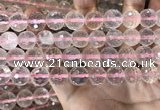 CRQ447 15.5 inches 12mm faceted round rose quartz beads