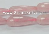 CRQ45 15.5 inches 10*30mm faceted teardrop natural rose quartz beads