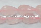 CRQ46 15.5 inches 14*20mm faceted teardrop natural rose quartz beads