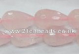 CRQ46 15.5 inches 14*20mm faceted teardrop natural rose quartz beads