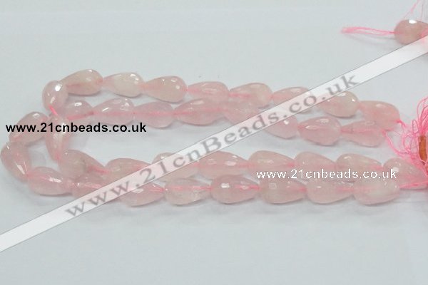 CRQ46 15.5 inches 14*20mm faceted teardrop natural rose quartz beads