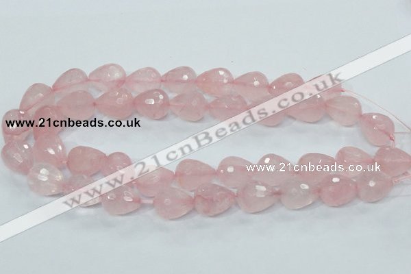 CRQ47 15.5 inches 16*20mm faceted teardrop natural rose quartz beads