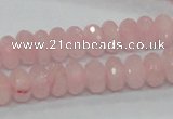 CRQ48 15.5 inches 6*10mm faceted rondelle natural rose quartz beads