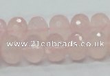 CRQ49 15.5 inches 10*14mm faceted rondelle natural rose quartz beads