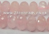 CRQ50 15.5 inches 10*16mm faceted rondelle natural rose quartz beads