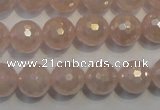 CRQ515 15.5 inches 14mm faceted round AB-color rose quartz beads