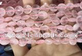 CRQ551 15.5 inches 10mm faceted coin rose quartz beads wholesale