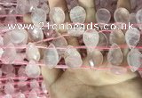 CRQ562 Top drilled 12*16mm faceted briolette rose quartz beads