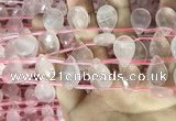 CRQ563 Top drilled 13*18mm faceted briolette rose quartz beads