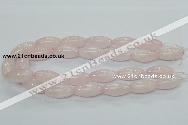 CRQ60 15.5 inches 15*30mm rice natural rose quartz beads wholesale