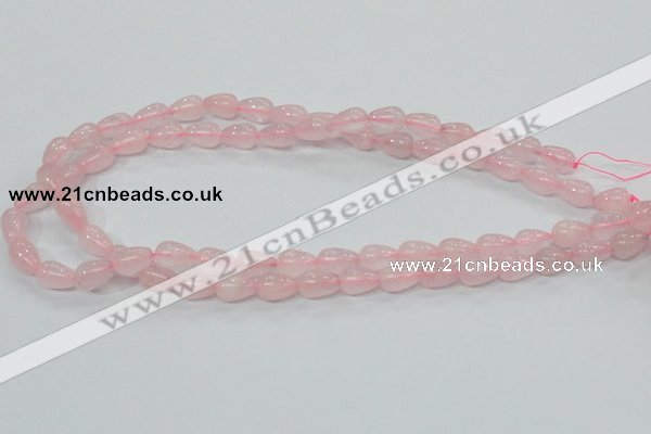 CRQ61 15.5 inches 8*10mm teardrop natural rose quartz beads wholesale