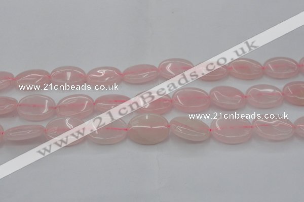 CRQ612 15.5 inches 15*20mm oval rose quartz beads wholesale