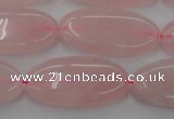 CRQ614 15.5 inches 15*30mm oval rose quartz beads wholesale