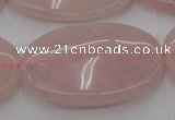 CRQ615 15.5 inches 20*30mm oval rose quartz beads wholesale