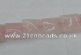 CRQ622 15.5 inches 12*12mm square rose quartz beads wholesale