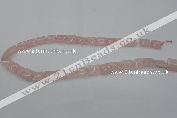 CRQ622 15.5 inches 12*12mm square rose quartz beads wholesale