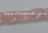 CRQ623 15.5 inches 14*14mm square rose quartz beads wholesale