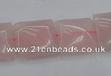 CRQ624 15.5 inches 16*16mm square rose quartz beads wholesale