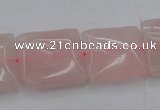 CRQ625 15.5 inches 18*18mm square rose quartz beads wholesale