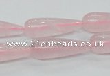 CRQ63 15.5 inches 10*30mm teardrop natural rose quartz beads wholesale