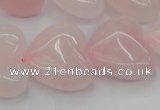 CRQ634 15.5 inches 22*22mm heart rose quartz beads wholesale