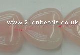 CRQ635 15.5 inches 30*30mm heart rose quartz beads wholesale