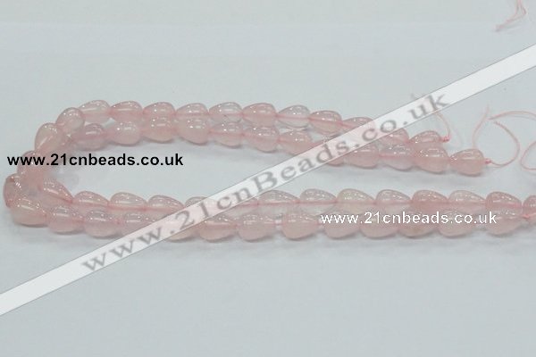 CRQ64 15.5 inches 10*14mm teardrop natural rose quartz beads wholesale