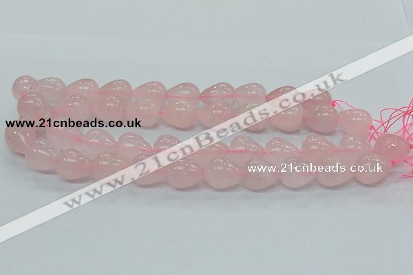 CRQ65 15.5 inches 16*19mm teardrop natural rose quartz beads wholesale