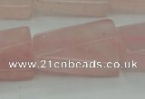 CRQ650 15.5 inches 18*25mm twisted rectangle rose quartz beads