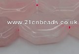 CRQ660 15.5 inches 22*30mm hexagon rose quartz beads