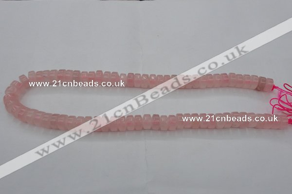 CRQ684 15.5 inches 5*10mm tyre rose quartz beads wholesale