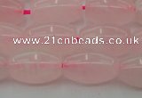 CRQ691 15.5 inches 8*13mm rice rose quartz beads wholesale