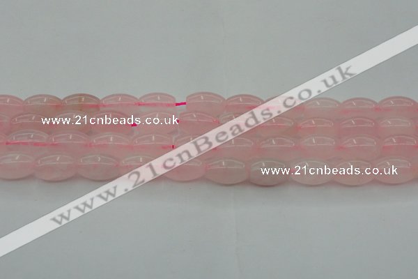 CRQ691 15.5 inches 8*13mm rice rose quartz beads wholesale