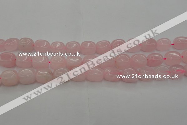 CRQ696 15.5 inches 10*14mm nuggets rose quartz beads wholesale