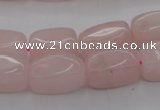 CRQ697 15.5 inches 10*18mm nuggets rose quartz beads wholesale