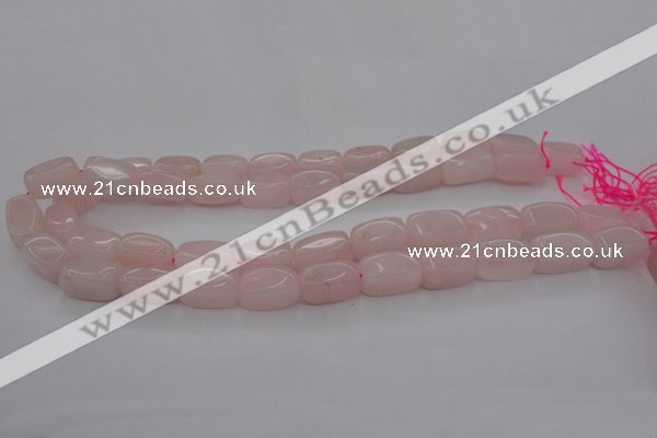 CRQ697 15.5 inches 10*18mm nuggets rose quartz beads wholesale