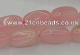 CRQ698 15.5 inches 8*16mm - 9*18mm nuggets rose quartz beads