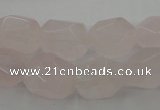 CRQ701 15.5 inches 10*14mm - 12*16mm faceted nuggets rose quartz beads