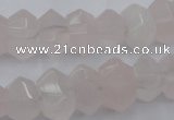 CRQ703 15.5 inches 8*12mm - 10*14mm faceted nuggets rose quartz beads
