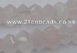 CRQ703 15.5 inches 8*12mm - 10*14mm faceted nuggets rose quartz beads
