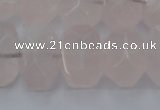 CRQ704 15.5 inches 13*18mm - 15*20mm faceted nuggets rose quartz beads