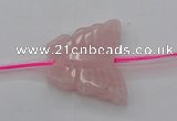 CRQ716 15.5 inches 25*30mm carved butterfly rose quartz beads