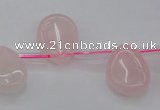 CRQ719 Top drilled 15*20mm flat teardrop rose quartz beads