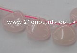 CRQ721 Top drilled 15*15mm flat teardrop rose quartz beads