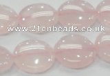 CRQ73 15.5 inches 20mm flat round natural rose quartz beads